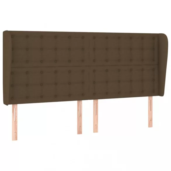 sötétbarna szövet fejtámla szárnyakkal 183x23x118/128 cm