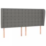 sötétszürke szövet fejtámla szárnyakkal 203x23x118/128 cm