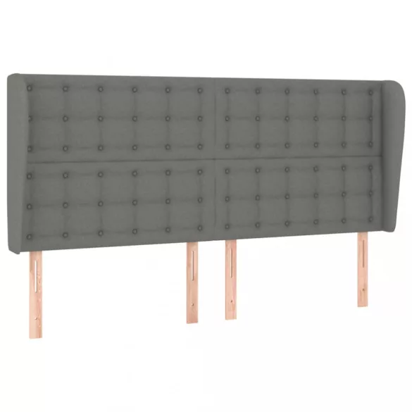 sötétszürke szövet fejtámla szárnyakkal 203x23x118/128 cm