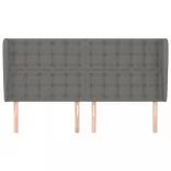 sötétszürke szövet fejtámla szárnyakkal 203x23x118/128 cm
