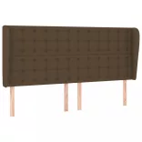 sötétbarna szövet fejtámla szárnyakkal 203x23x118/128 cm