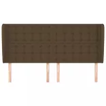 sötétbarna szövet fejtámla szárnyakkal 203x23x118/128 cm