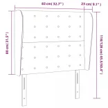 sötétszürke bársony fejtámla szárnyakkal 83 x 23 x 118/128 cm