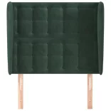 sötétzöld bársony fejtámla szárnyakkal 93 x 23 x 118/128 cm