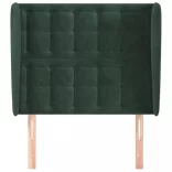 sötétzöld bársony fejtámla szárnyakkal 103 x 23 x 118/128 cm