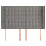 világosszürke bársony fejtámla szárnyakkal147 x 23 x 118/128 cm