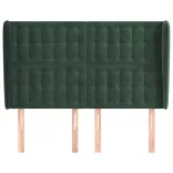 sötétzöld bársony fejtámla szárnyakkal 147 x 23 x 118/128 cm
