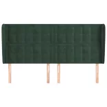 sötétzöld bársony fejtámla szárnyakkal 163 x 23 x 118/128 cm