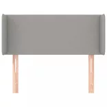 világosszürke szövet fejtámla szárnyakkal 103x16x78/88 cm