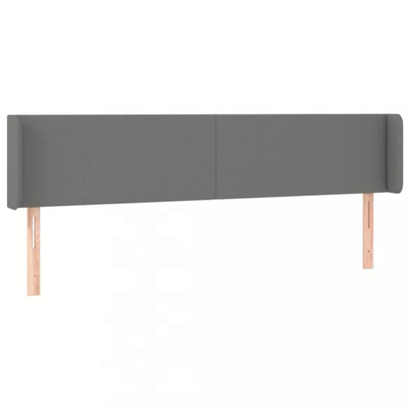 sötétszürke szövet fejtámla szárnyakkal 203x16x78/88 cm