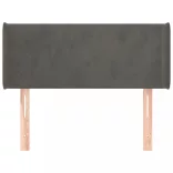 sötétszürke bársony fejtámla szárnyakkal 93x16x78/88 cm