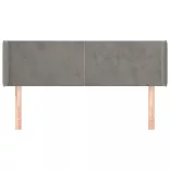 világosszürke bársony fejtámla szárnyakkal 147x16x78/88 cm