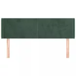 sötétzöld bársony fejtámla szárnyakkal 147x16x78/88 cm