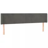 sötétszürke bársony szárnyas fejtámla 203x16x78/88 cm