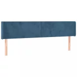 sötétkék bársony szárnyas fejtámla 203x16x78/88 cm