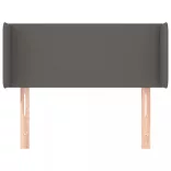 szürke műbőr szárnyas fejtámla 83x16x78/88 cm