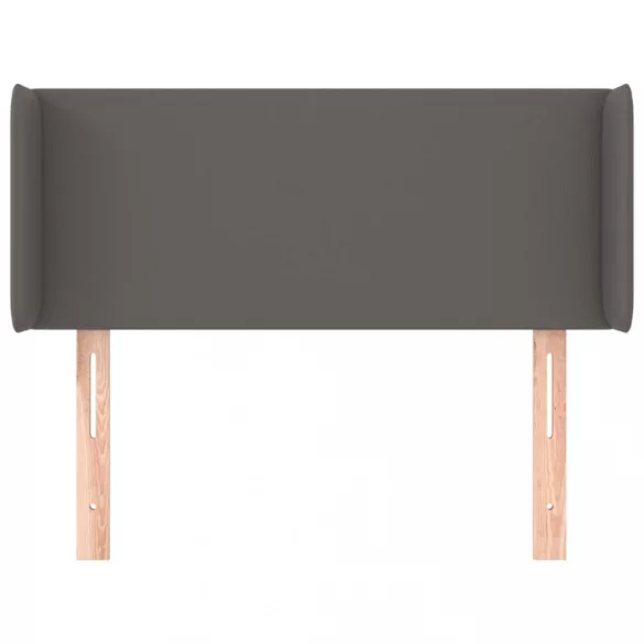 szürke műbőr szárnyas fejtámla 83x16x78/88 cm