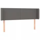 szürke műbőr szárnyas fejtámla szárnyakkal 147x16x78/88 cm