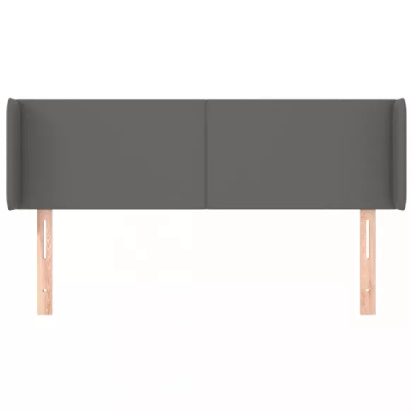 szürke műbőr szárnyas fejtámla szárnyakkal 147x16x78/88 cm