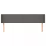 szürke műbőr szárnyas fejtámla 183x16x78/88 cm