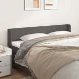 szürke bársony szárnyas fejtámla 203x16x78/88 cm