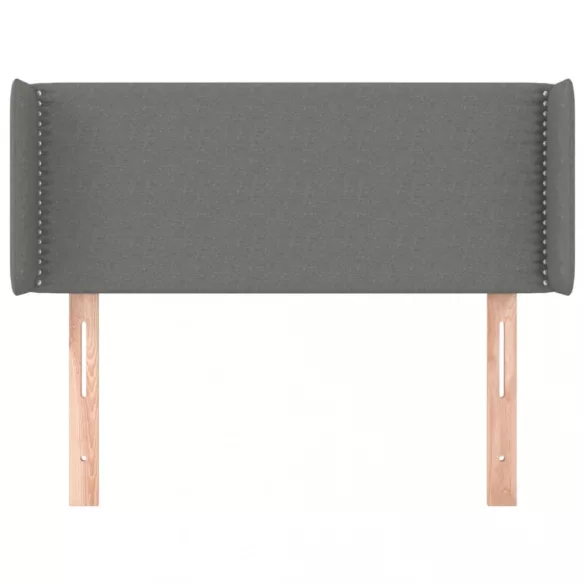 sötétszürke szövet fejtámla szárnyakkal 93x16x78/88 cm