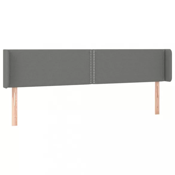 sötétszürke szövet fejtámla szárnyakkal 203x16x78/88 cm