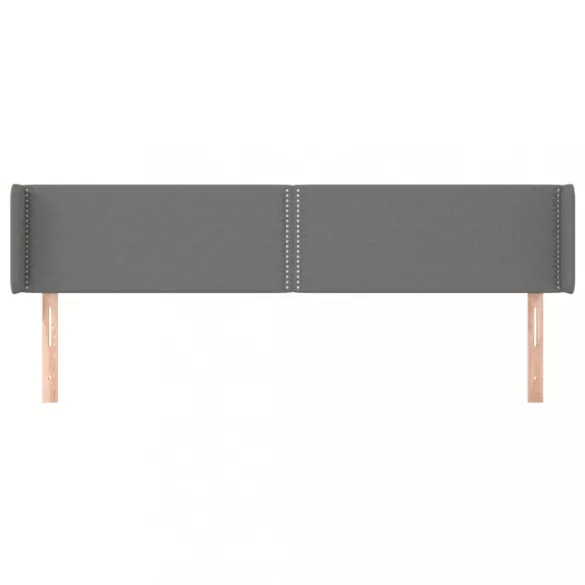 sötétszürke szövet fejtámla szárnyakkal 203x16x78/88 cm