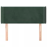 sötétzöld bársony fejtámla szárnyakkal 83x16x78/88 cm