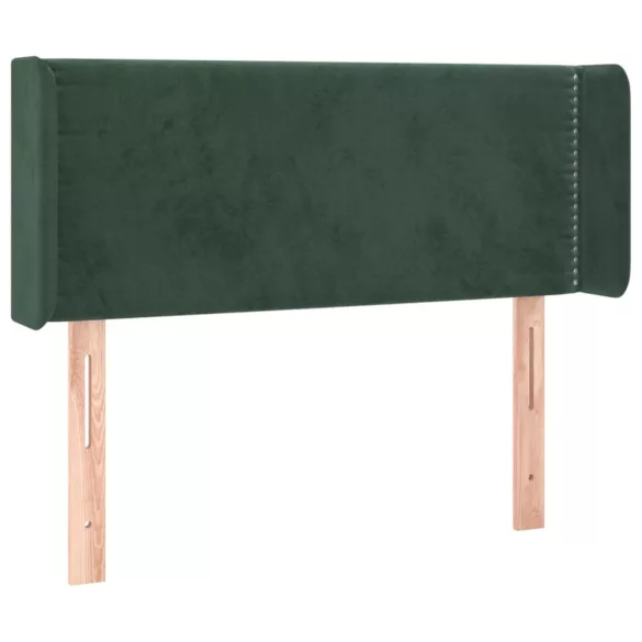 sötétzöld bársony fejtámla szárnyakkal 103x16x78/88 cm