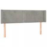 világosszürke bársony fejtámla szárnyakkal 147x16x78/88 cm