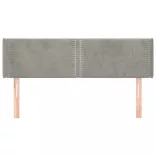 világosszürke bársony fejtámla szárnyakkal 147x16x78/88 cm