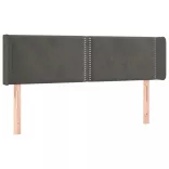 sötétszürke bársony fejtámla szárnyakkal 147x16x78/88 cm