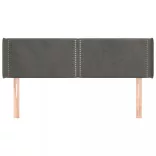 sötétszürke bársony fejtámla szárnyakkal 147x16x78/88 cm