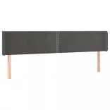 sötétszürke bársony szárnyas fejtámla 163x16x78/88 cm