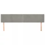 világosszürke bársony szárnyas fejtámla 203x16x78/88 cm