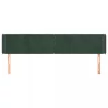 sötétzöld bársony szárnyas fejtámla 203x16x78/88 cm