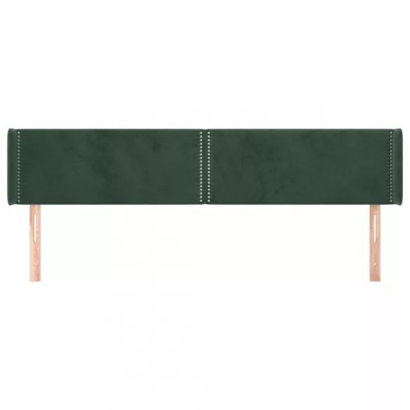 sötétzöld bársony szárnyas fejtámla 203x16x78/88 cm