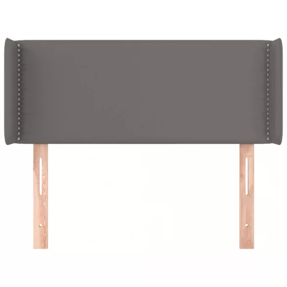 szürke műbőr szárnyas fejtámla szárnyakkal 103x16x78/88 cm