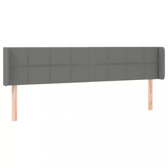 sötétszürke szövet fejtámla szárnyakkal 203x16x78/88 cm