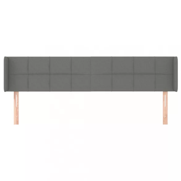 sötétszürke szövet fejtámla szárnyakkal 203x16x78/88 cm