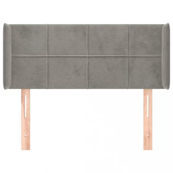 világosszürke bársony fejtámla 93x16x78/88 cm