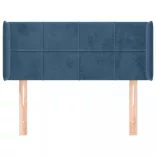 sötétkék bársony fejtámla 93x16x78/88 cm