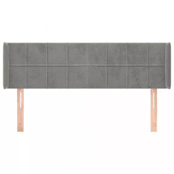 világosszürke bársony fejtámla 147x16x78/88 cm