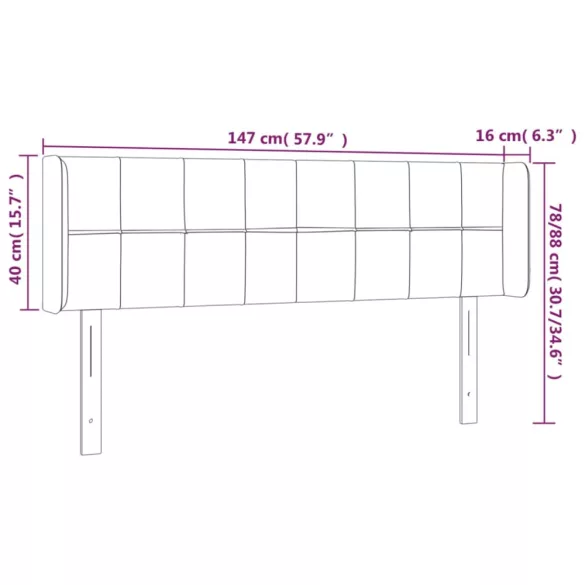sötétzöld bársony fejtámla 147x16x78/88 cm