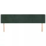 sötétzöld bársony szárnyas fejtámla 203x16x78/88 cm