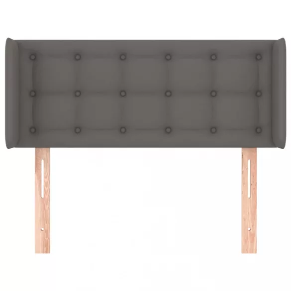 szürke műbőr szárnyas fejtámla 83x16x78/88 cm