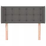 szürke műbőr szárnyas fejtámla szárnyakkal 93x16x78/88 cm