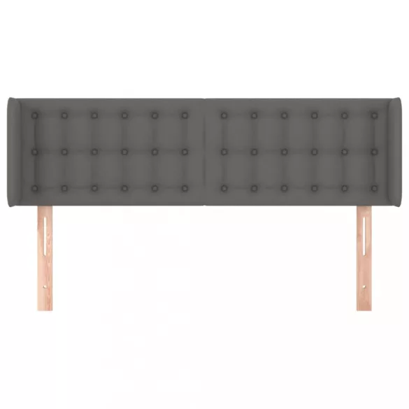 szürke műbőr szárnyas fejtámla szárnyakkal 147x16x78/88 cm