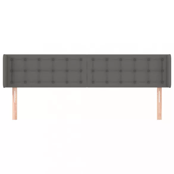 szürke műbőr szárnyas fejtámla 183x16x78/88 cm